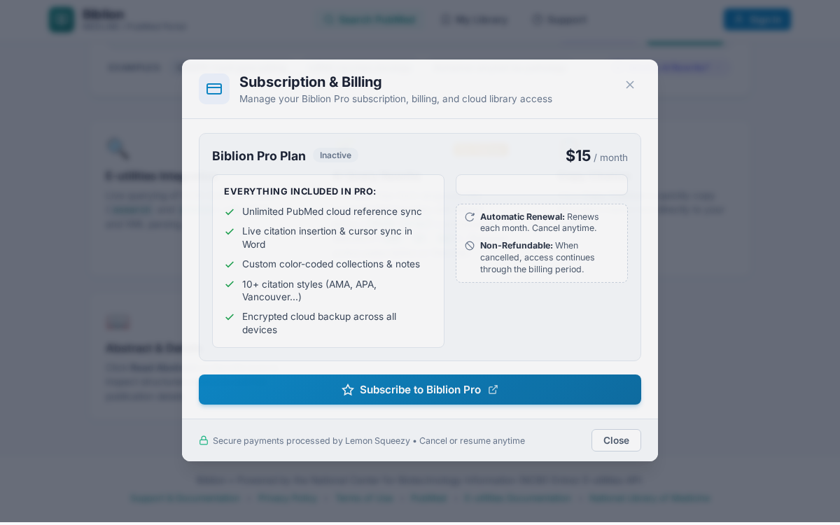 Subscription window for an active plan