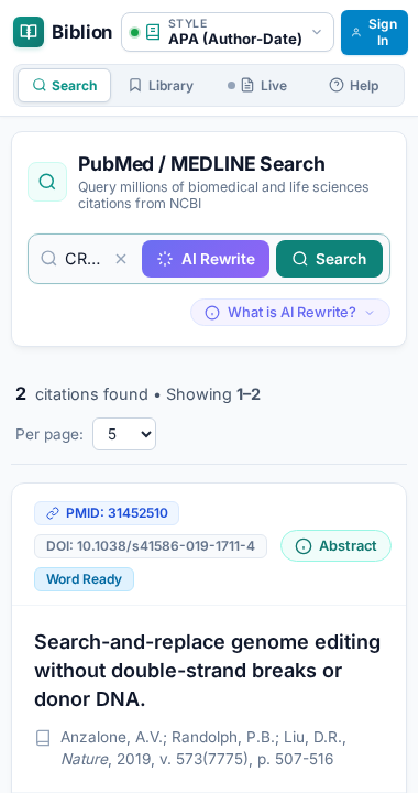 Biblion Microsoft Word Add-in Taskpane